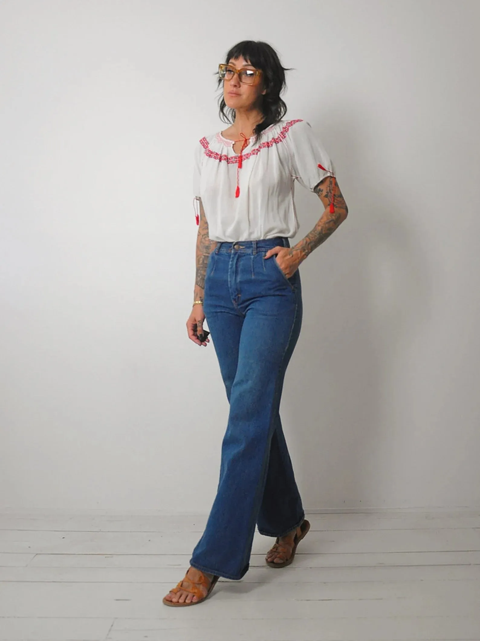 1970's Embroidered Peasant Blouse