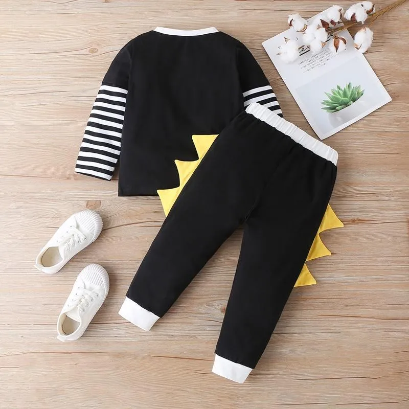 2-piece Dinosaur Pattern Sweatshirts & Pants for Children Boy