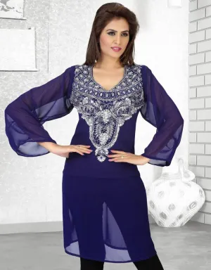 Agreeable Faux Georgette Trendy Short Kaftan