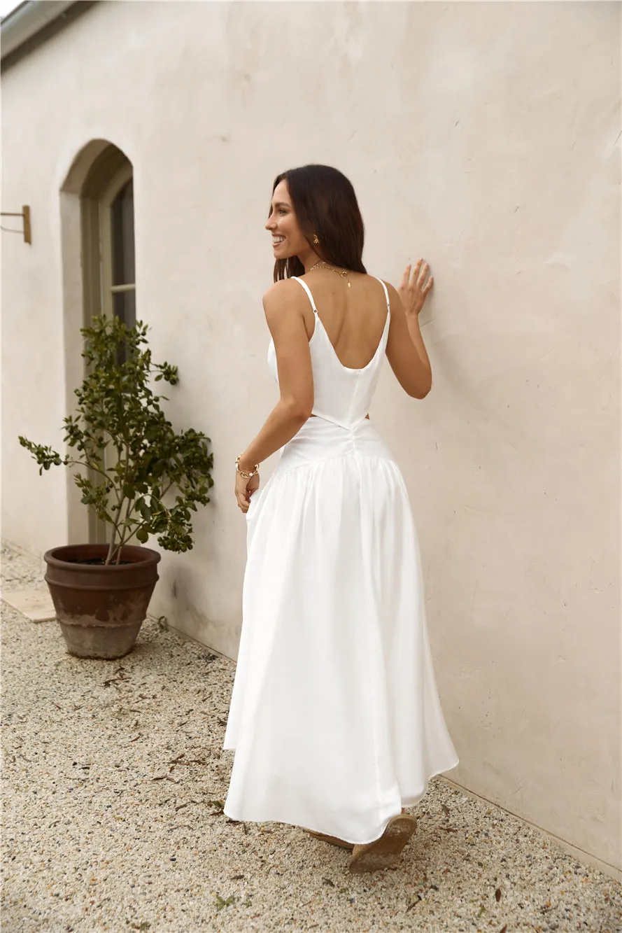 Azure Horizon Maxi Dress White