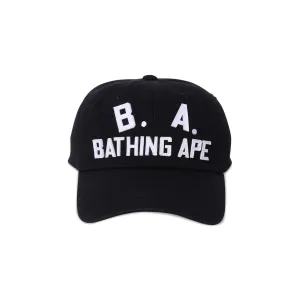 BAPE BA Washed twill cap, black