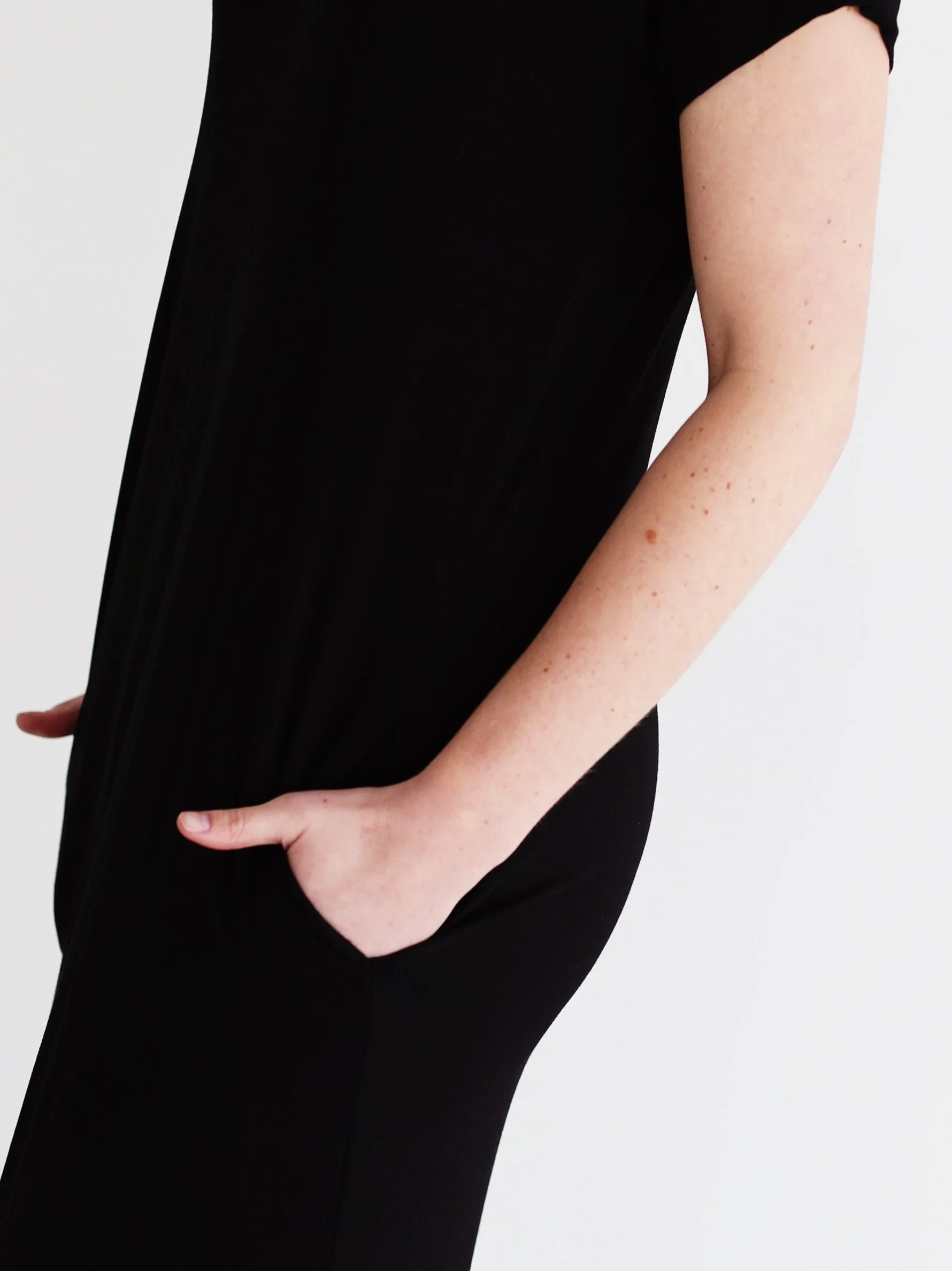 Black DLMN Straight Cut Maxi Dress