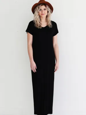 Black DLMN Straight Cut Maxi Dress