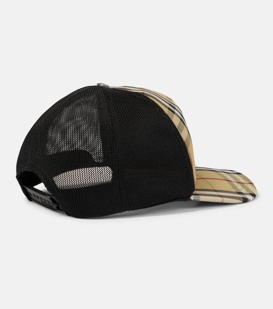 Burberry Vintage Check and Mesh Baseball Cap, Brown