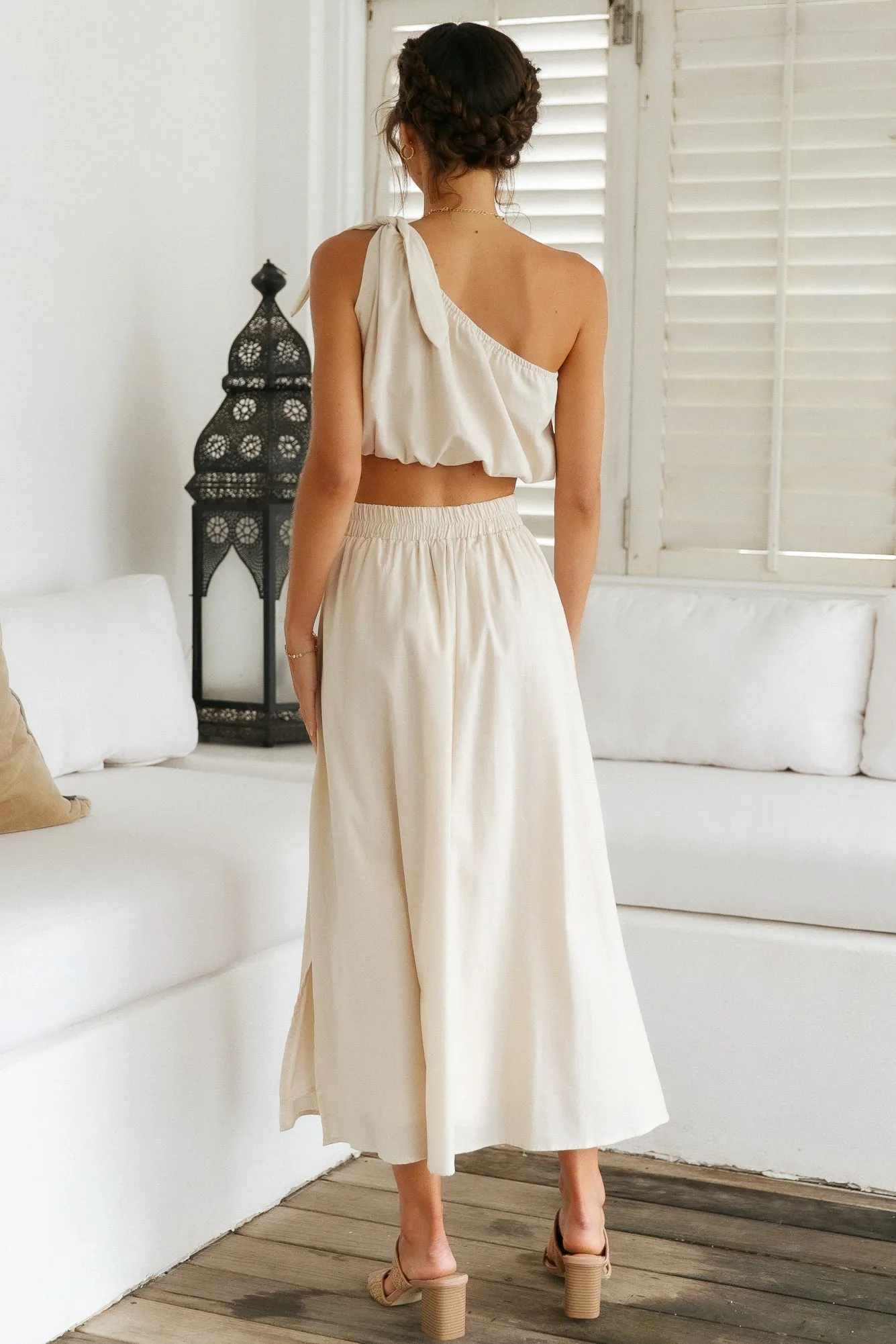 Carpe Diem Maxi Skirt Beige