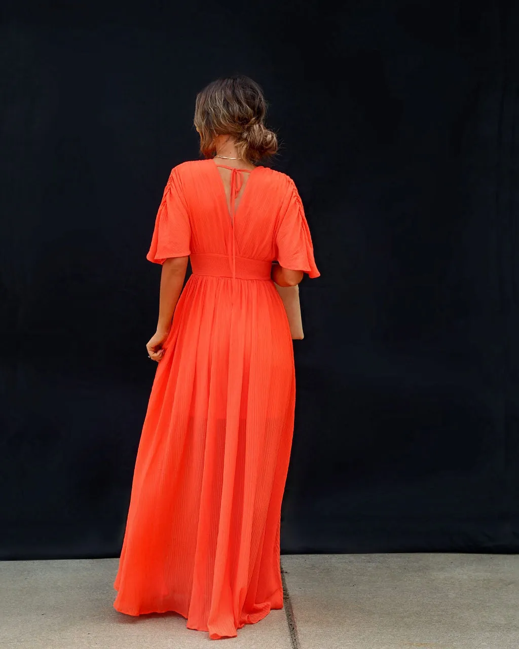 Cathleen Plunge Neck Maxi Dress