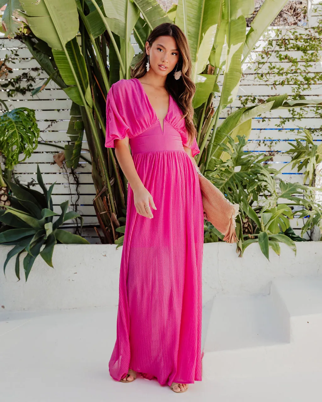 Cathleen Plunge Neck Maxi Dress