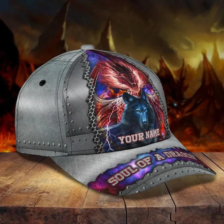 Customized Dragon 3D Baseball Cap for Girlfriend, Dragon Hat for Her Who Loves Dragon