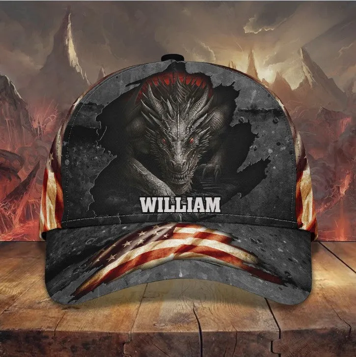 Customized Dragon 3D Baseball Cap for Girlfriend, Dragon Hat for Her Who Loves Dragon