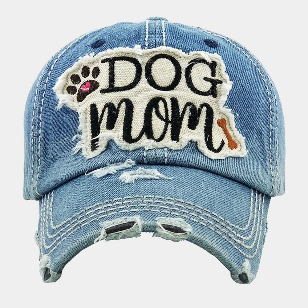 Distressed Dog Mom Baseball Hat Women, Christmas Gift, Dog Lover Gift, Dog Mama