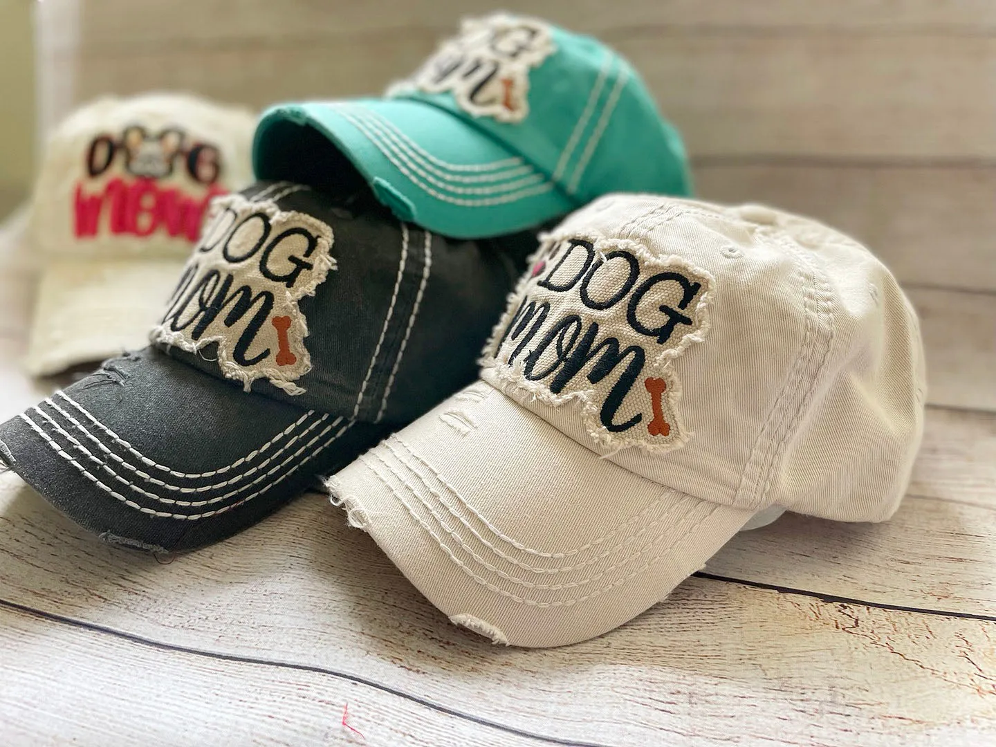 Distressed Dog Mom Baseball Hat Women, Christmas Gift, Dog Lover Gift, Dog Mama