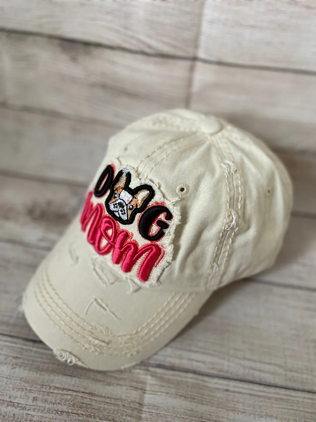 Distressed Dog Mom Baseball Hat Women, Christmas Gift, Dog Lover Gift, Dog Mama