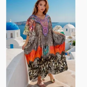 Embellished Elegance: Mia Kaftan Dress