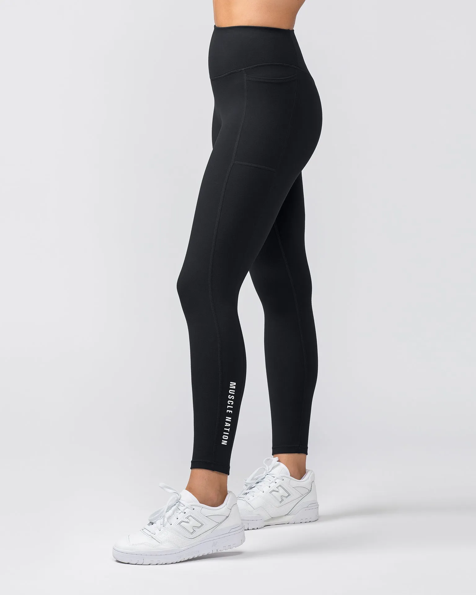 Everyday Pocket Ankle Length Leggings - Black