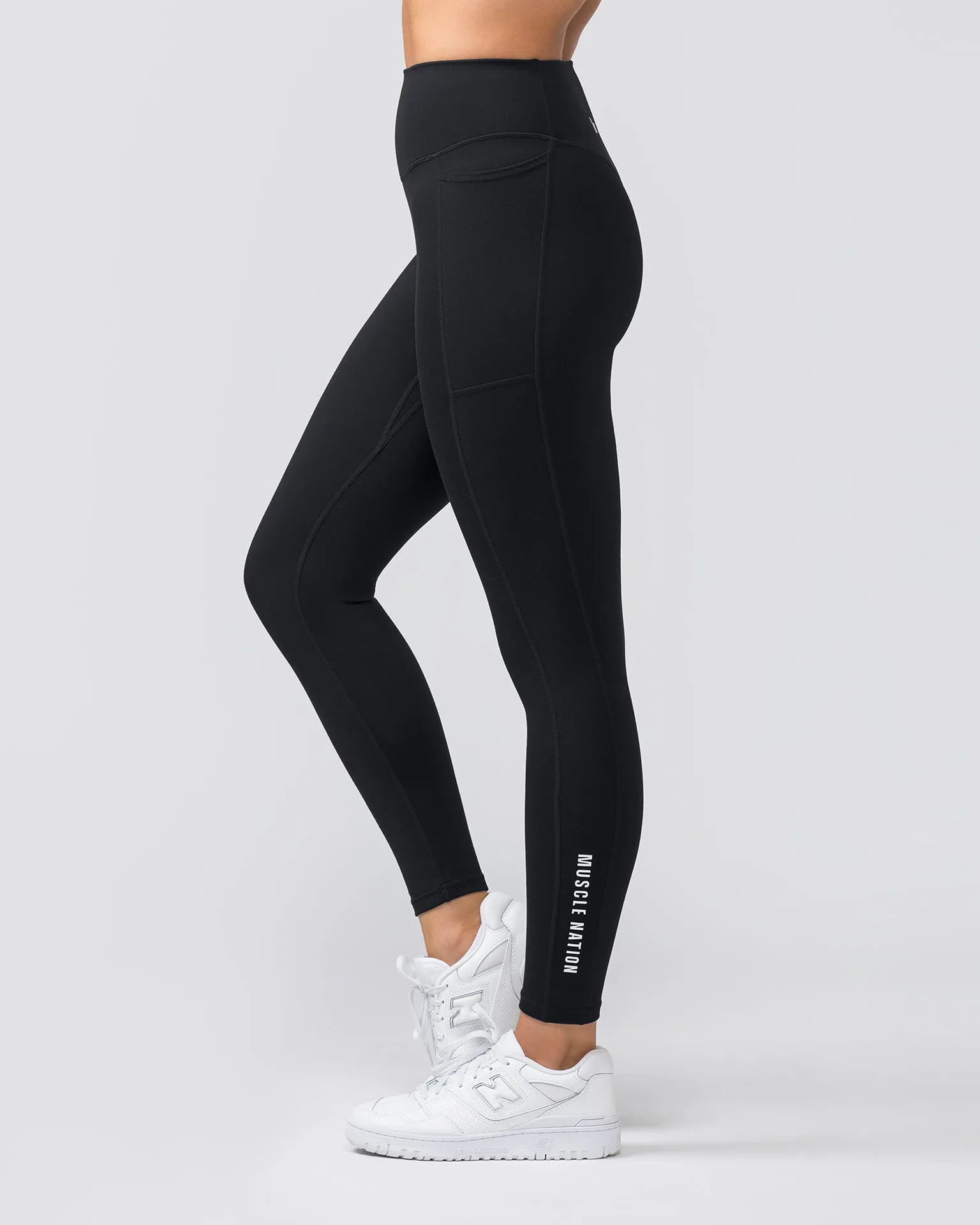 Everyday Pocket Ankle Length Leggings - Black