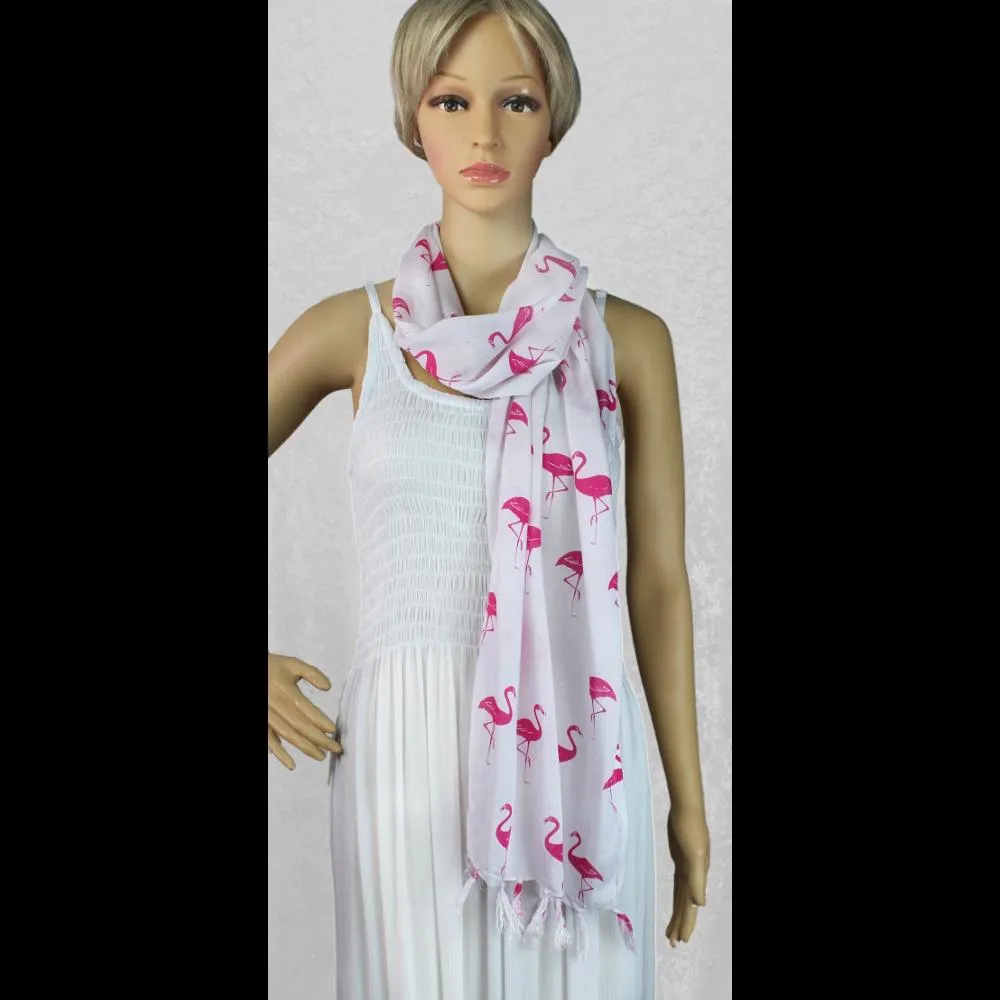 Flamingo Wide Scarf/Shawl