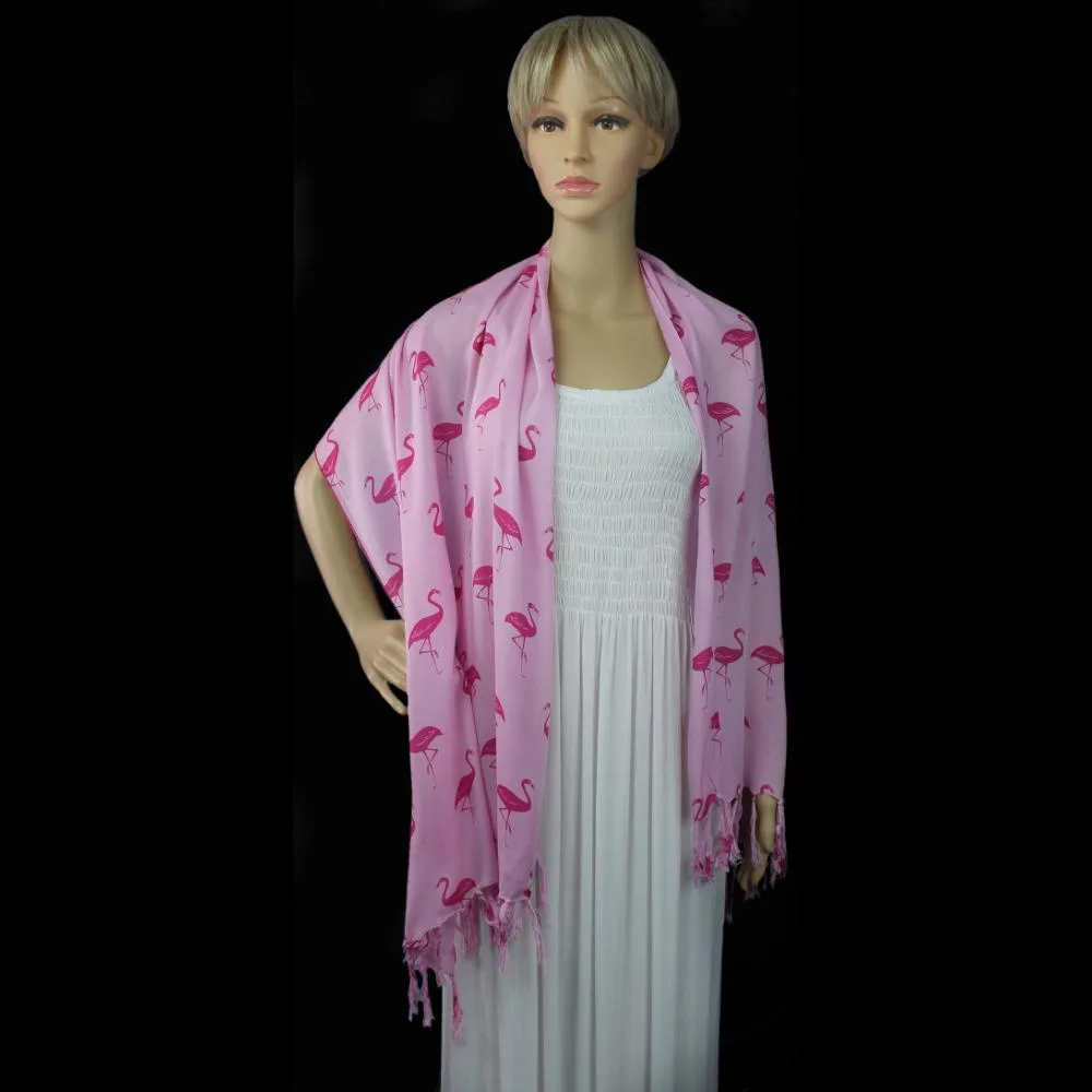 Flamingo Wide Scarf/Shawl