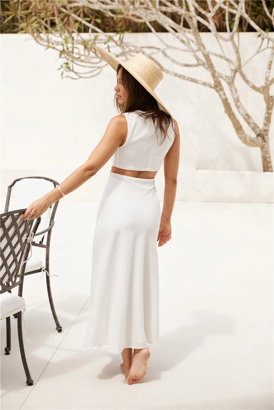 Fluttering Hearts Maxi Dress White