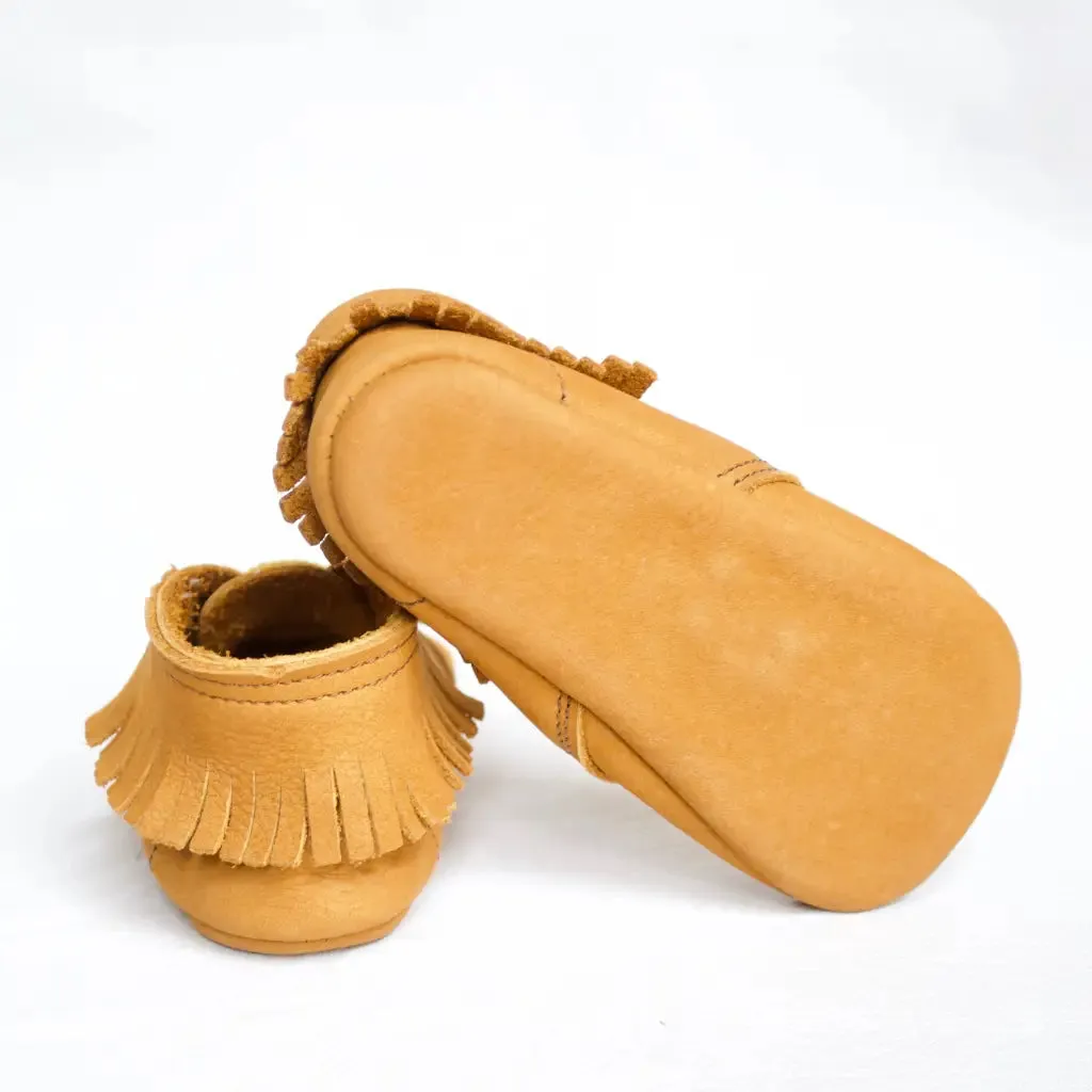 Fringed Crib Boot - Acorn