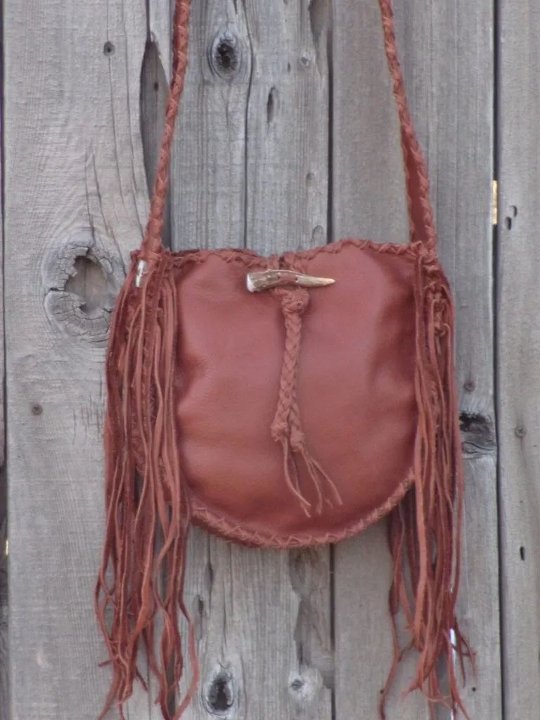 Fringed leather handbag , Soft leather tote with fringe , Fringed leather purse