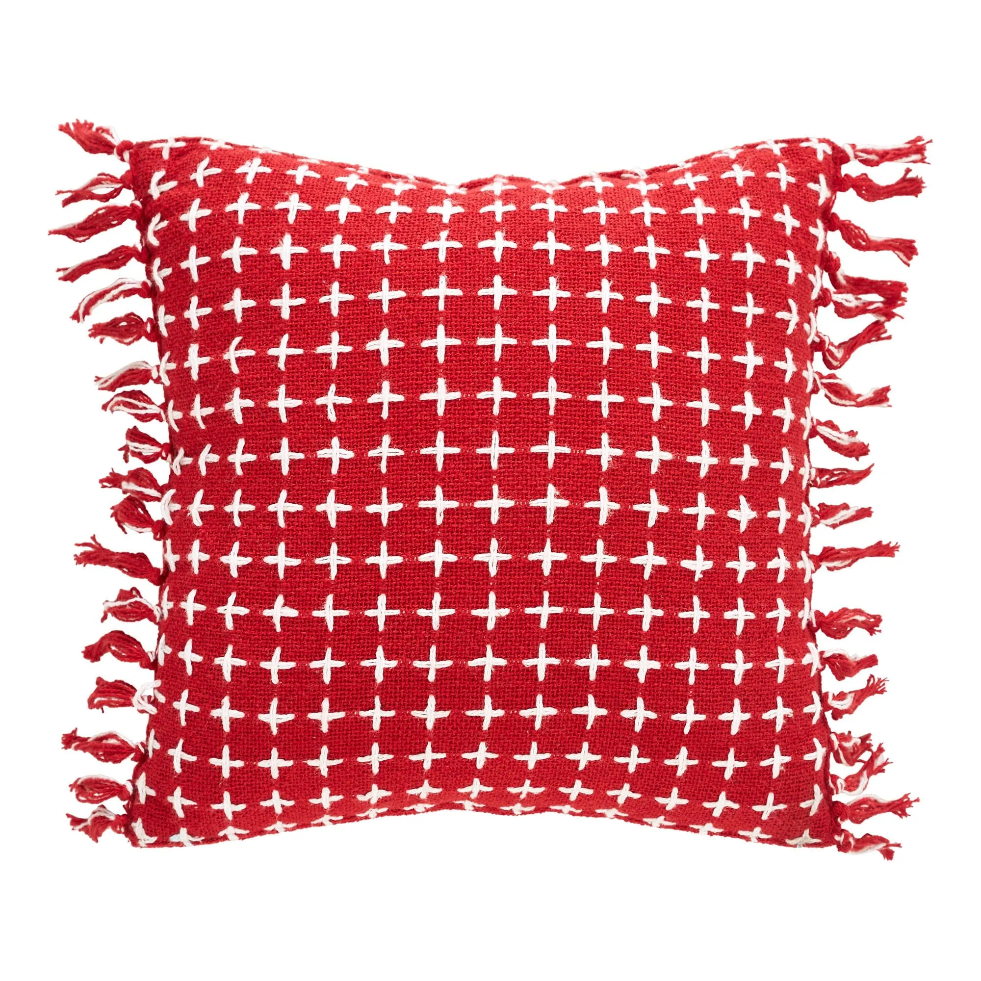 Gallen Red Fringed Pillow 12"