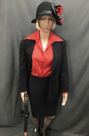 Gangster Moll Pin Stripe Suit  - Hire