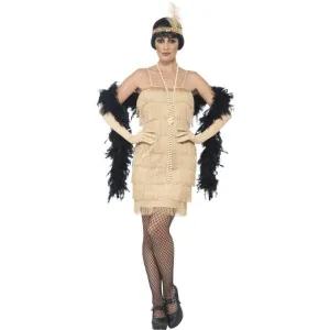 Gold Ladies Flapper Dress