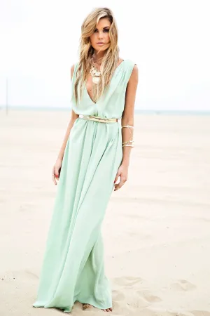 Grecian Style Flowy Maxi - Mint