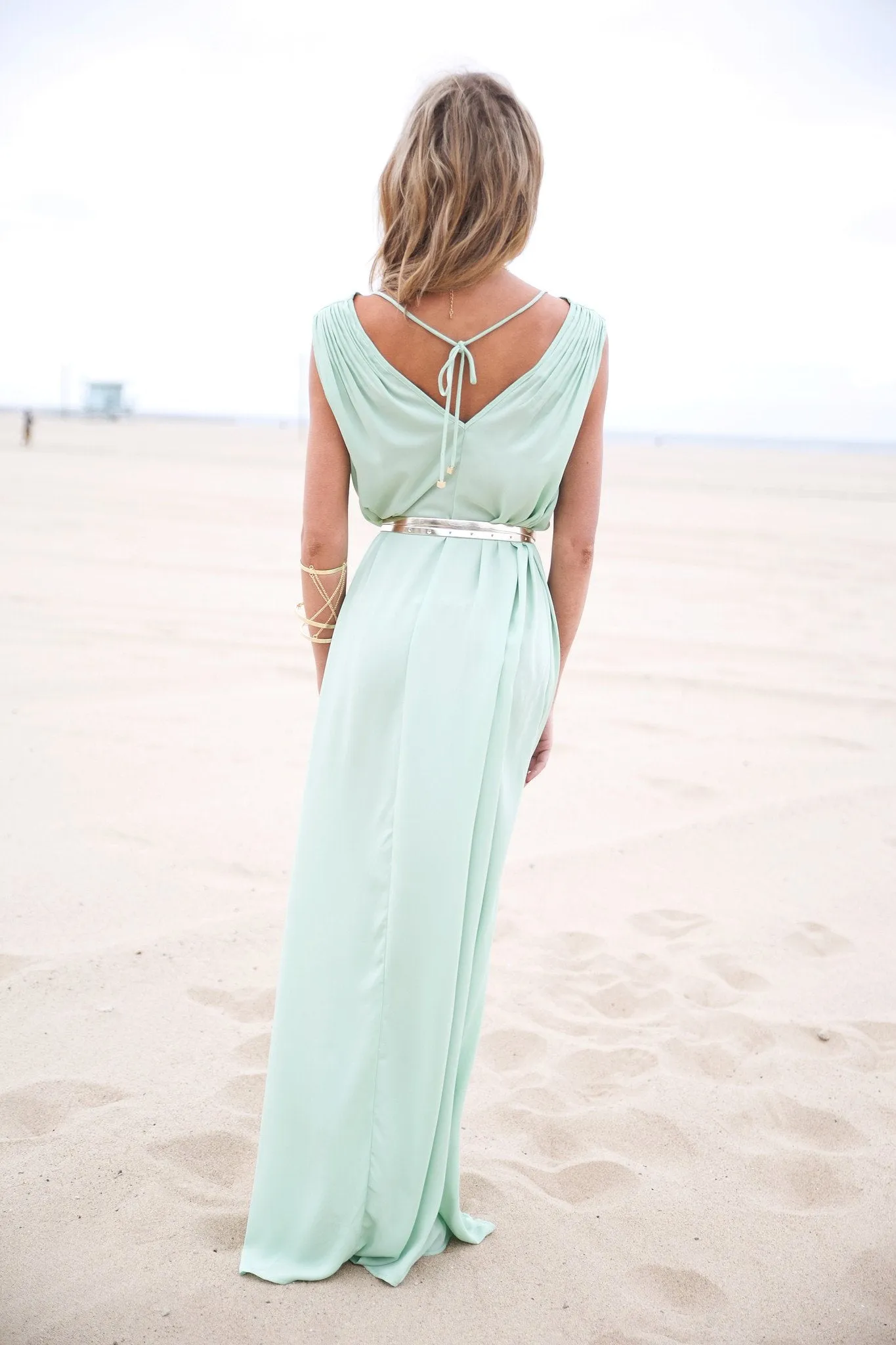 Grecian Style Flowy Maxi - Mint