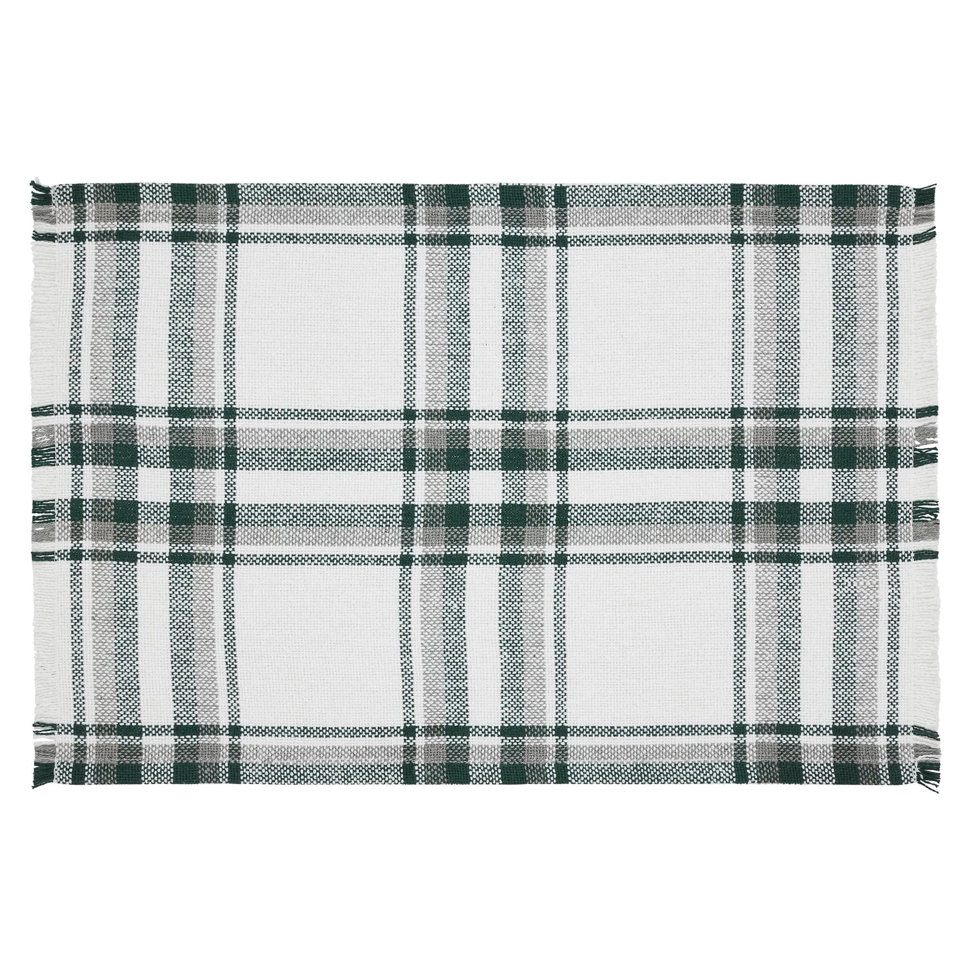 Harper Plaid Fringed Placemats - Set of 2