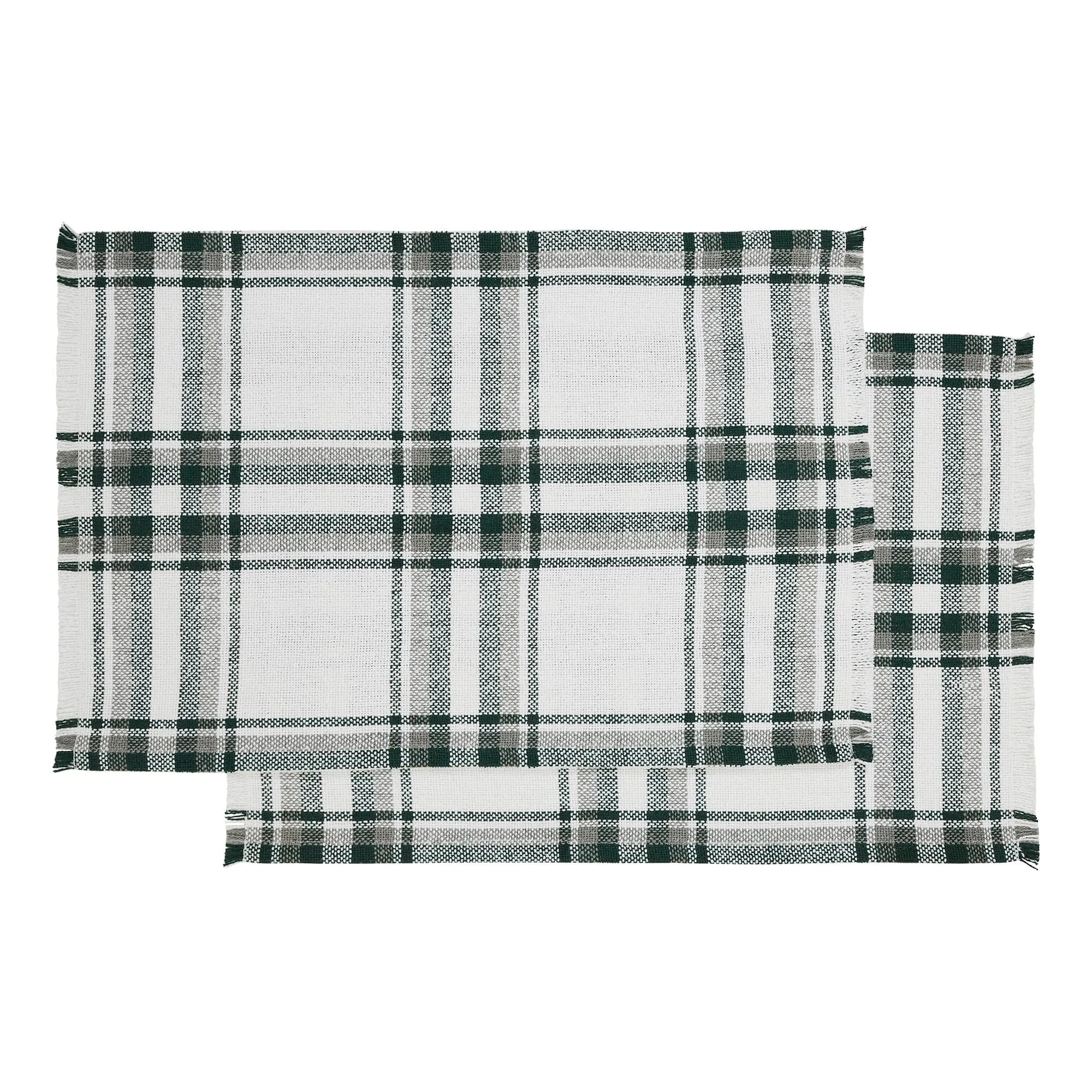 Harper Plaid Fringed Placemats - Set of 2