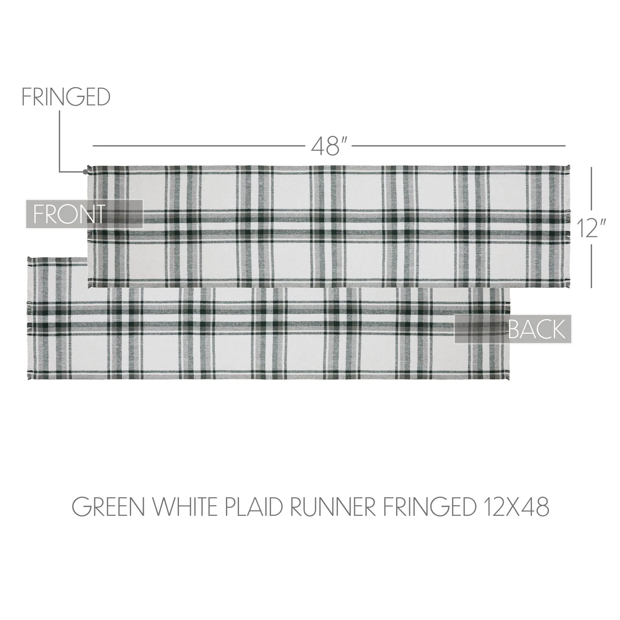 Harper Plaid Fringed Runner 12x48"