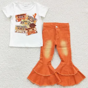 Hot Sale Baby Girls Clothes Jeans Bell Pants Set GSPO0547