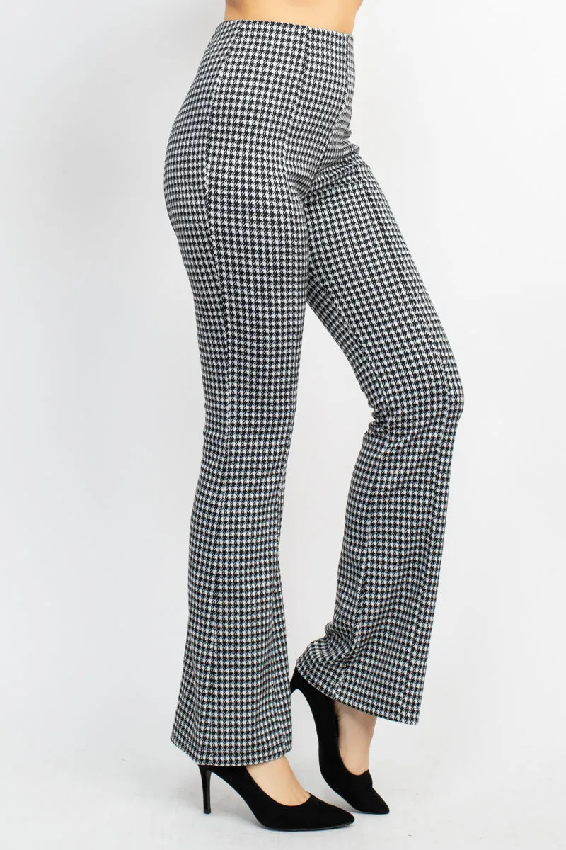 Houndstooth Bell Bottom Pants - Ships from The US