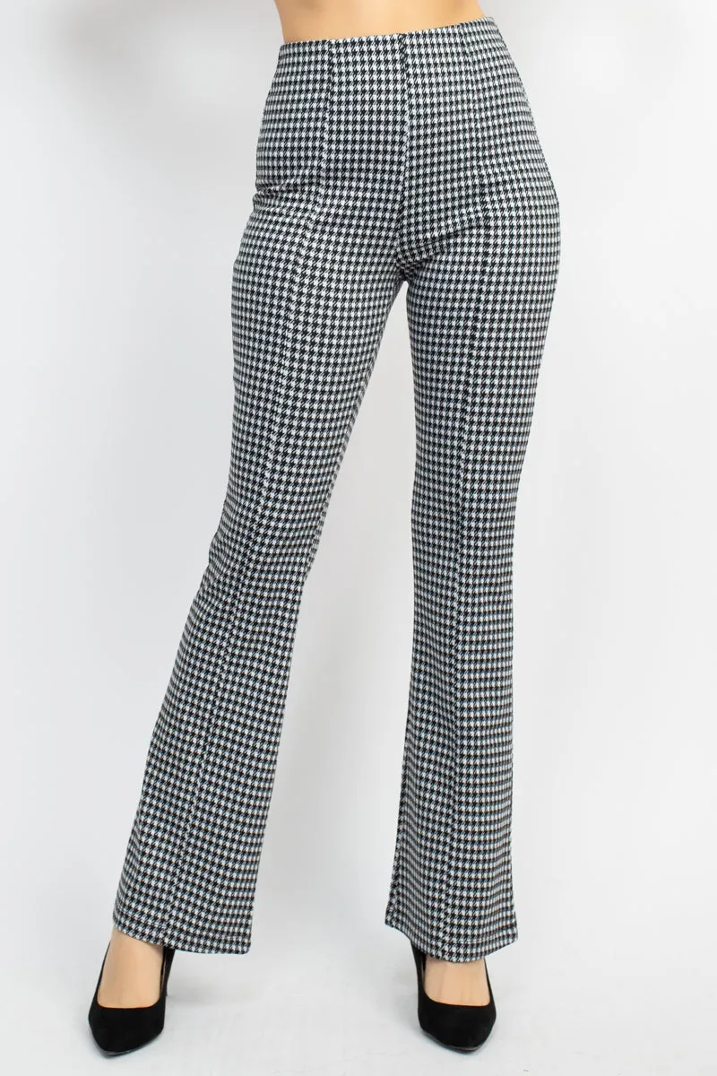 Houndstooth Bell Bottom Pants - Ships from The US