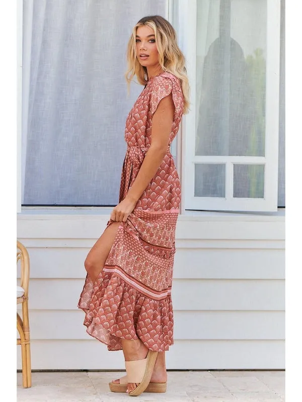 JAASE Coral Eden Print Octavia Maxi Dress