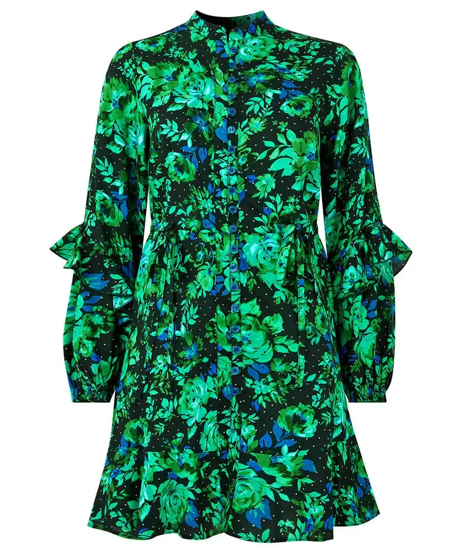 Joe Browns 10 Green Winter Florals Tunic Dress