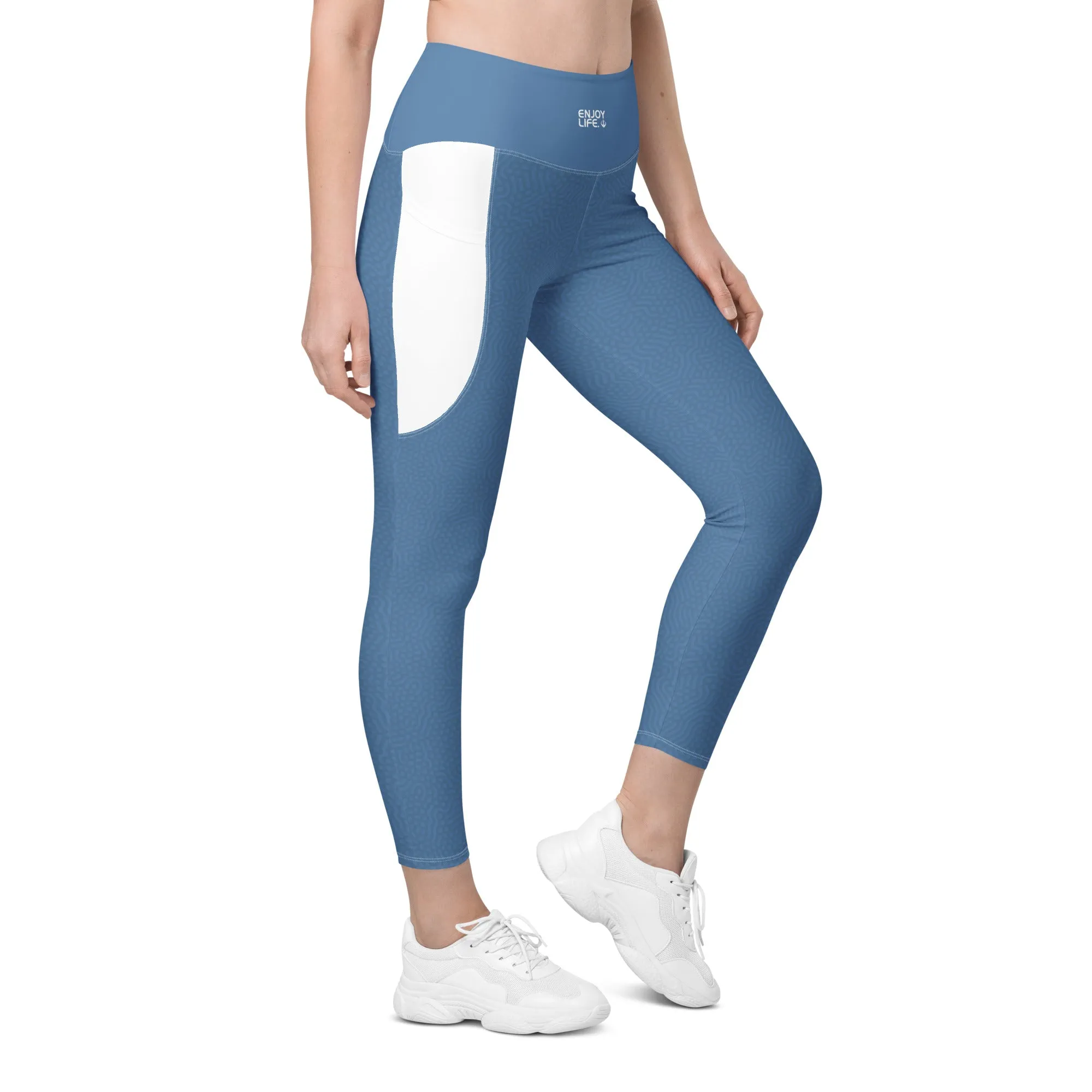 Life League Gear - Women's Leggings with Pockets - Blue Coral