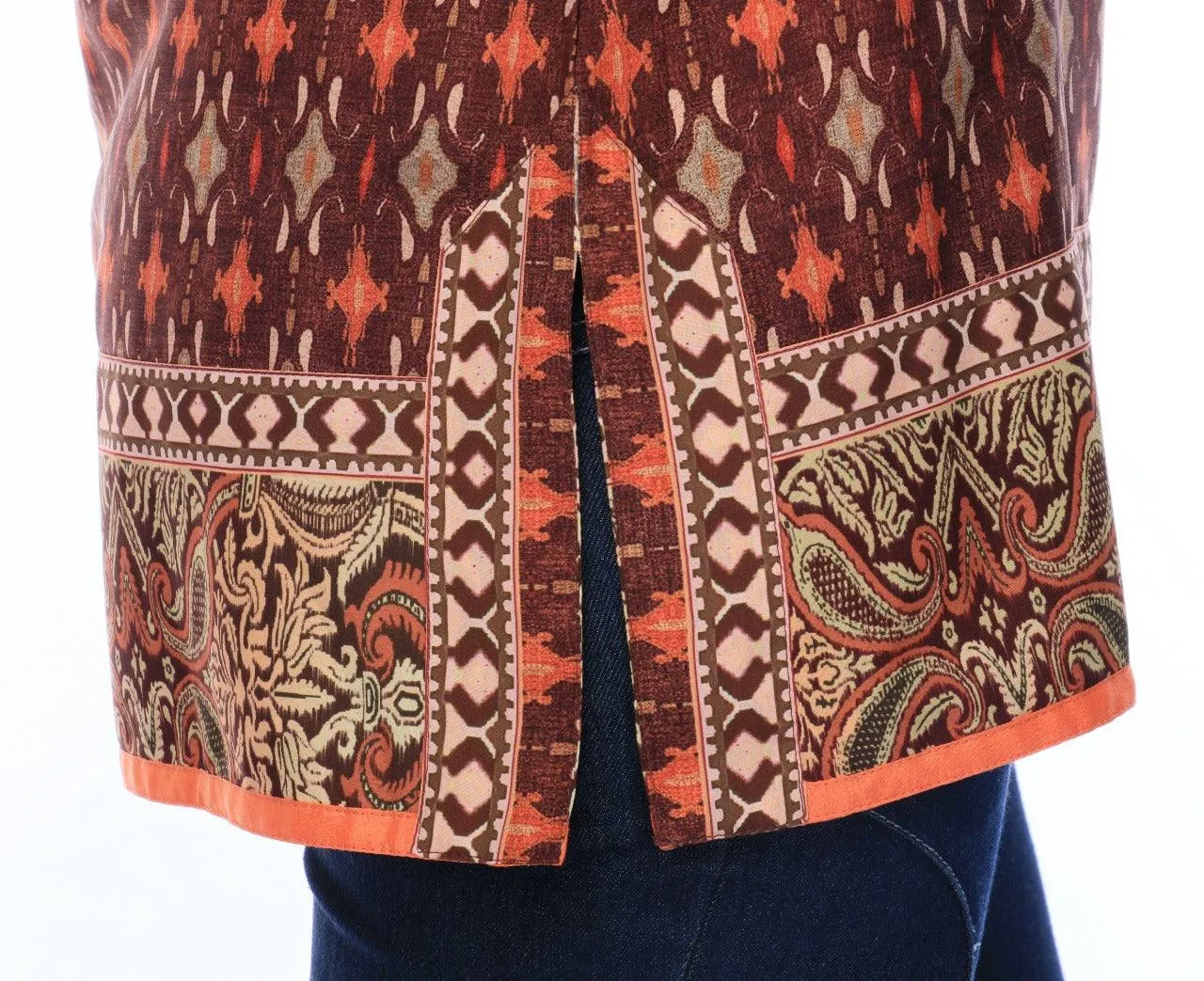 Maroon Printed Modal Silk Tunic