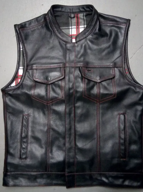 Men's club vest with red flannel lining #6664.01