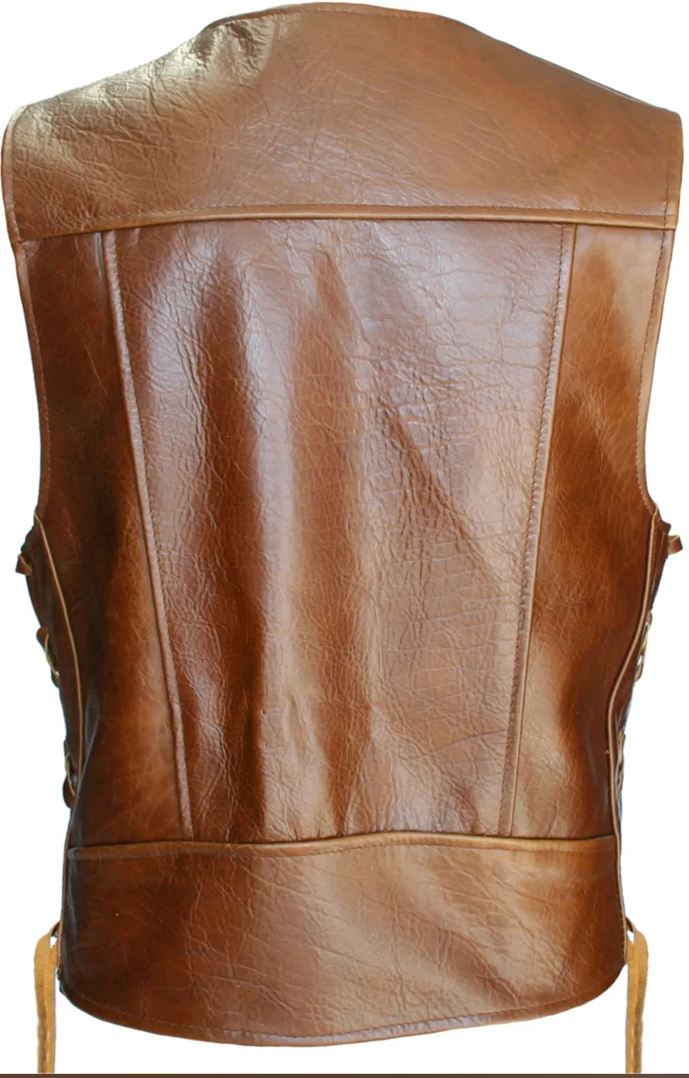 Men's Made in USA American Bison Buffalo Leather Motorcycle Vest