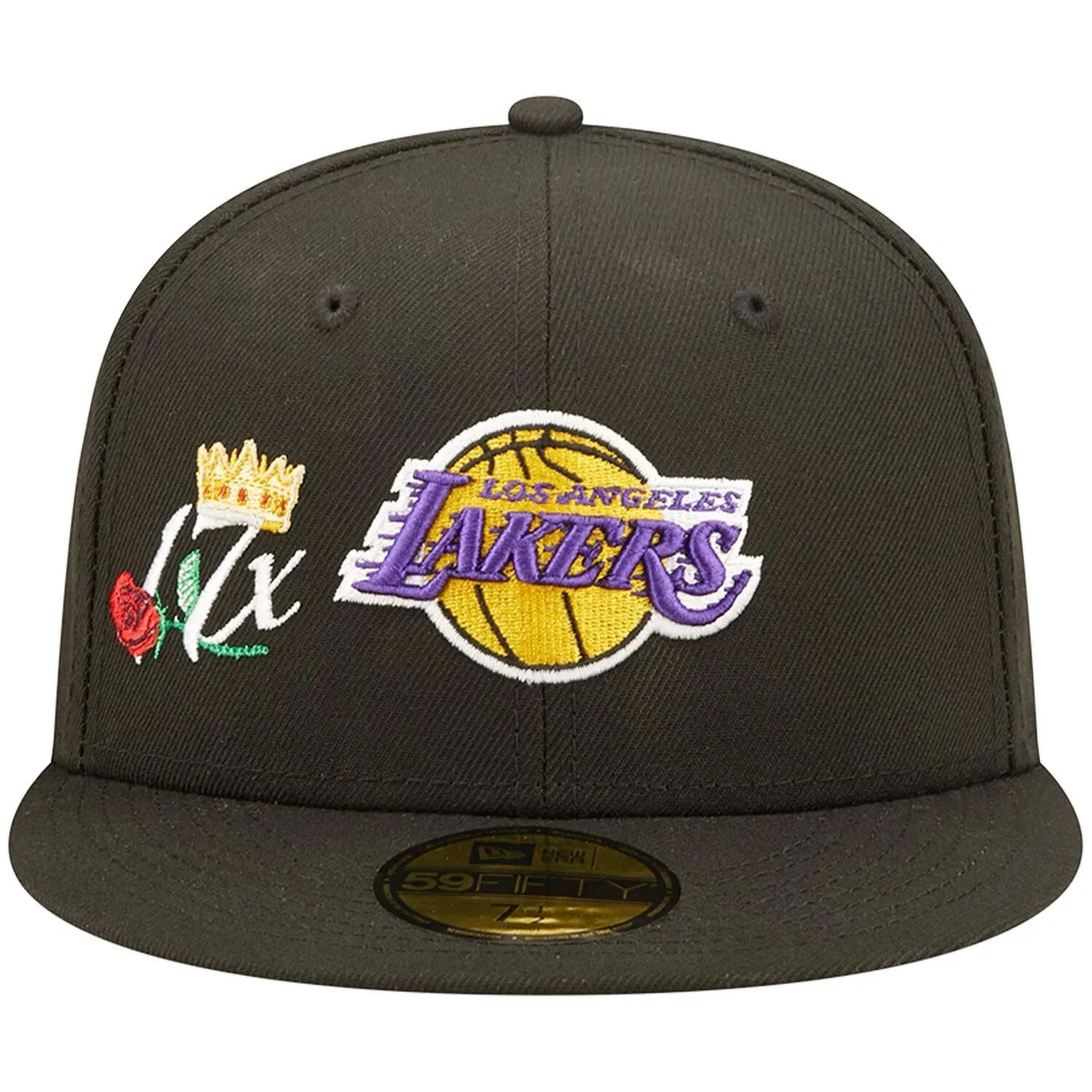 Men's New Era Cap Black Los Angeles Lakers 17x NBA Finals Champions Crown 59FIFTY Fitted Hat