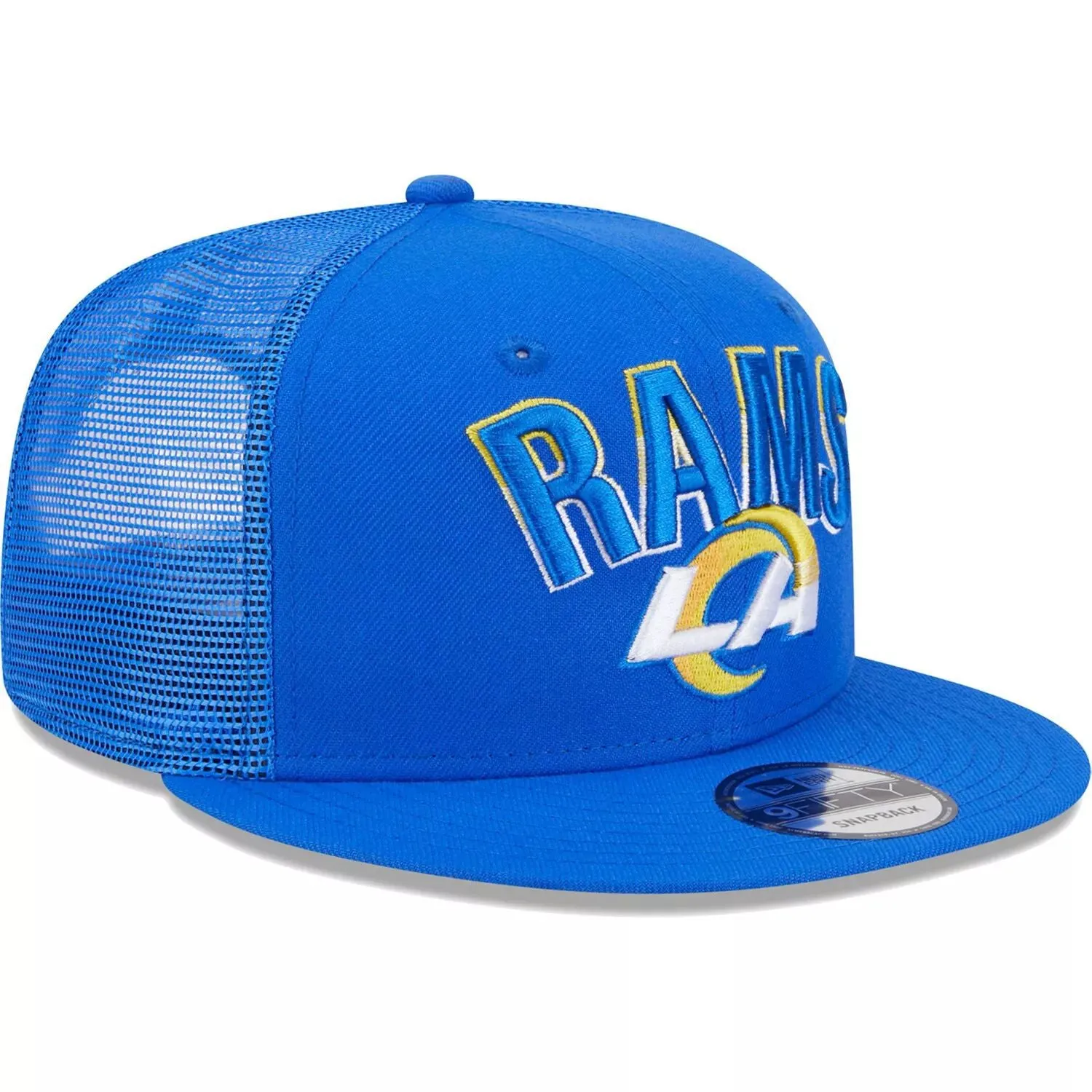 Men's New Era Royal Los Angeles Rams Grade Trucker 9FIFTY Snapback Cap