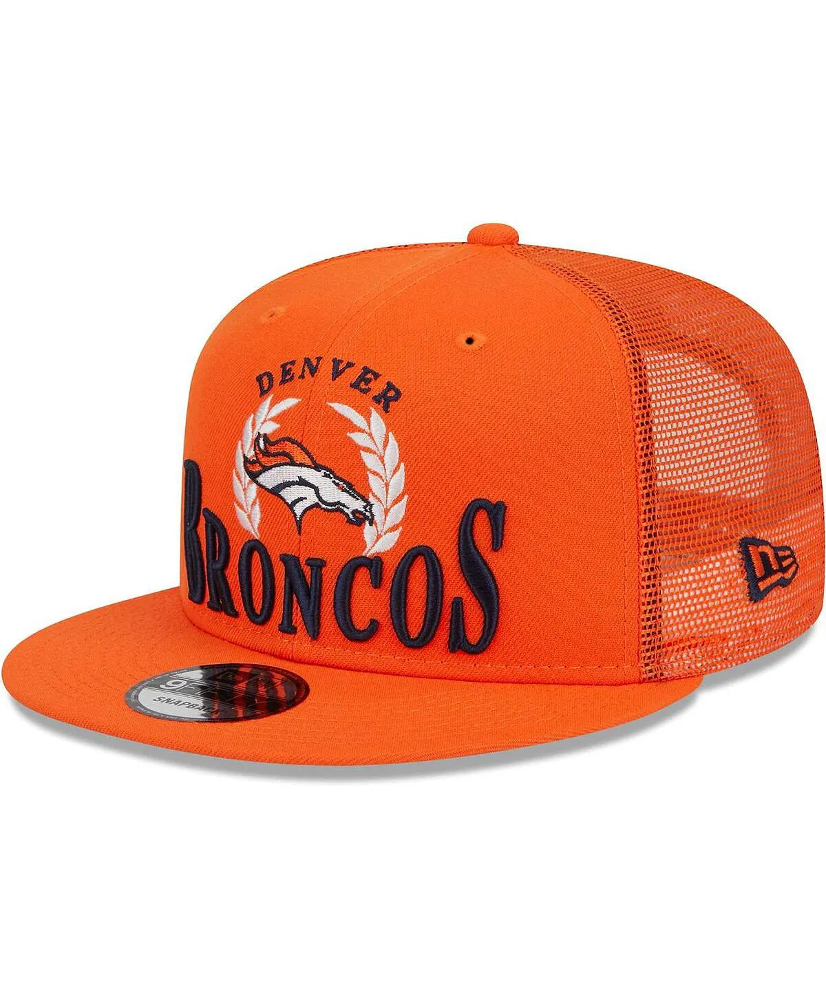 Men's Orange Snapback Cap Denver Broncos Collegiate Trucker 9FIFTY New Era