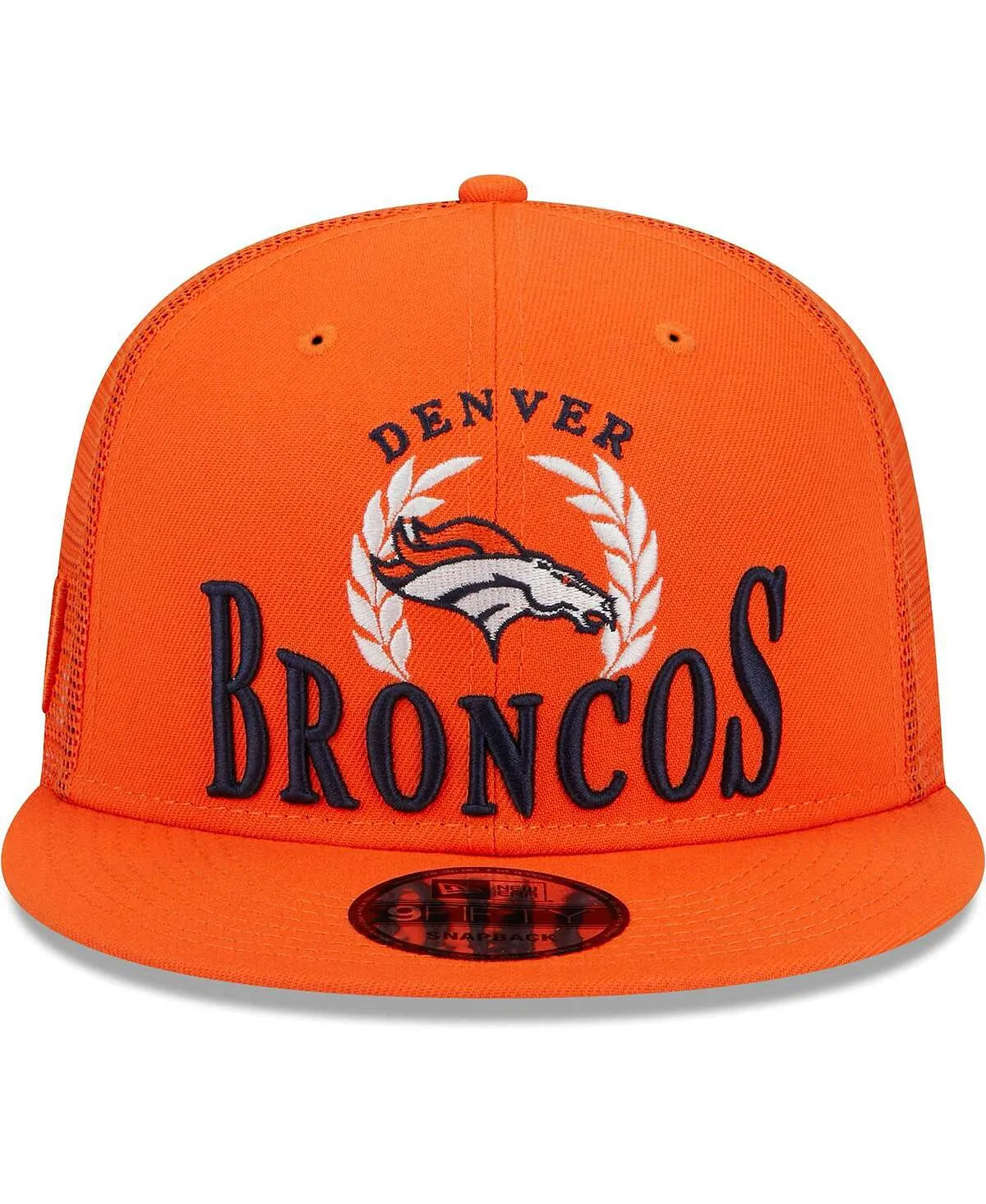 Men's Orange Snapback Cap Denver Broncos Collegiate Trucker 9FIFTY New Era