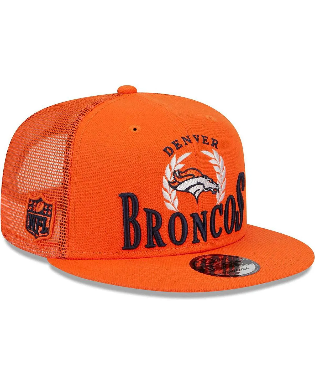 Men's Orange Snapback Cap Denver Broncos Collegiate Trucker 9FIFTY New Era