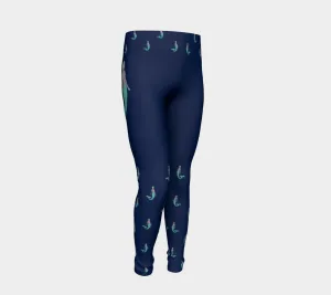 Mermaid Youth Leggings - Navy