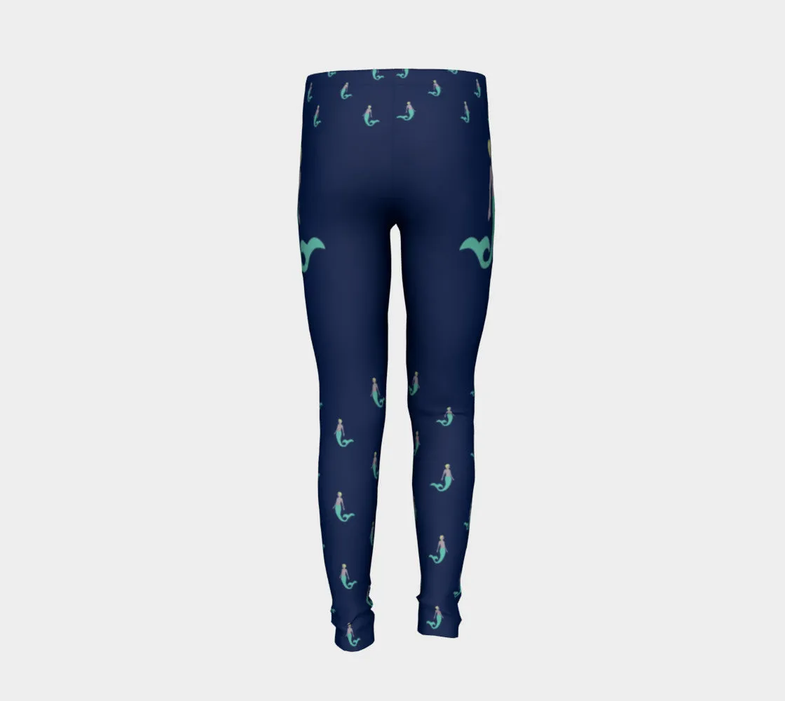 Mermaid Youth Leggings - Navy