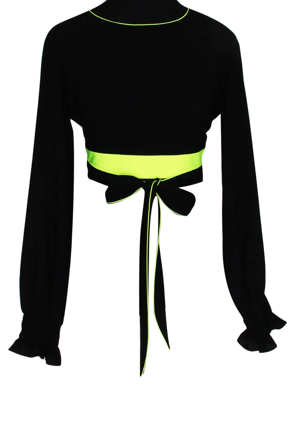 Monochrome - Black Crop Top (Neon Yellow)