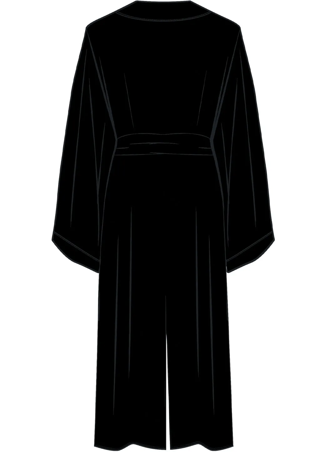 Monochrome - Black Maxi Split Kaftan (Black)